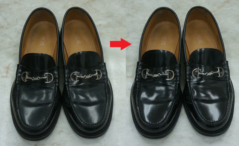 DIOR leather loafers cleaning shoe shine 1